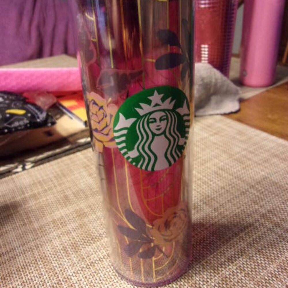 Starbucks Purple Rose Water Bottle 16 oz